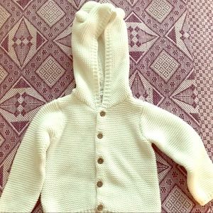 Baby hooded cardigan w/ adorable hood with “ears”